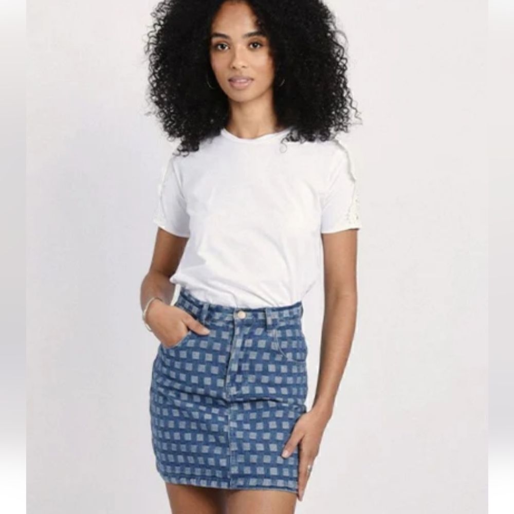 Molly Bracken Printed Denim MiniSkirt for Women